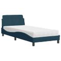 vidaXL Posteľ s matracom Dover modrý 80x200 cm zamat