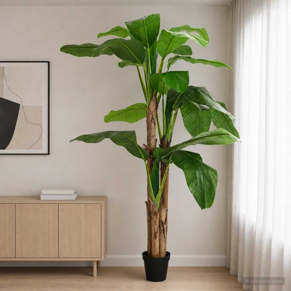 vidaXL Umelý banánovník Zelená 125 x 25 x 250 cm Látka a bambus