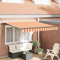 vidaXL Sklopná markíza Žltá a oranžová 300 x 250 cm Tkanina a hliník