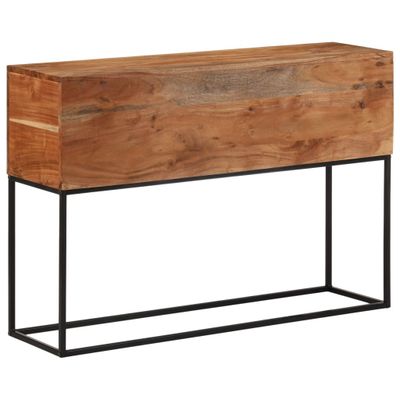vidaXL Konzolový stolík 110x30x75 cm masívna akácia a železo