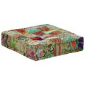 vidaXL Patchwork taburetka zelená 50x50x12 cm bavlnená štvorcová ručne vyrobená