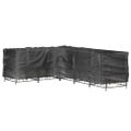 vidaXL Kryt na záhradný nábytok v tvare L 18 očiek 285x220x80 cm