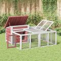 vidaXL Králikáreň mocha 144x123x67,5 cm masívna borovica
