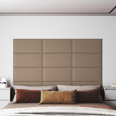 vidaXL Nástenný čelník 12 pcs Kapučínová 60 x 30 cm látka