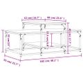 vidaXL Konferenčný stolík dymový dub 102x60x45 cm kompozitné drevo
