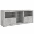 vidaXL Komoda s LED svetlami betónovo sivá 181,5x37x67 cm