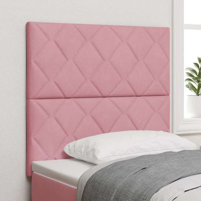 vidaXL LED hlavová doska Ružová 90 cm Zamat