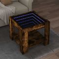 vidaXL Konferenčný stolík s LED dymový dub 53x53x45cm kompozitné drevo