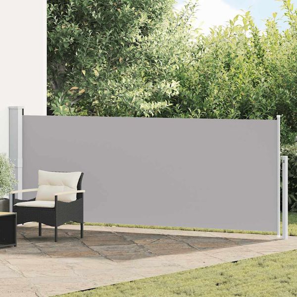 vidaXL Zaťahovacia bočná markíza na terasu 140x500 cm, sivá