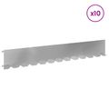 vidaXL Obrubník trávnika 10 ks 102 x 15 x 4 cm Oceľ Strieborná