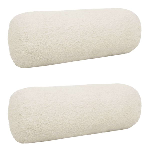 vidaXL Poťah na podložku 2 pcs HEERLEN Krémová Ø 15 x 40 cm Bouclé