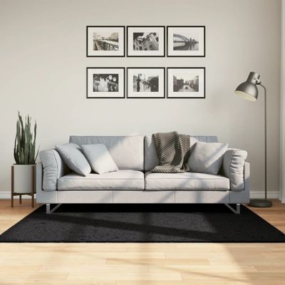 vidaXL Shaggy koberec PAMPLONA, vysoký vlas, moderný, čierny 120x170cm