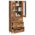 vidaXL Highboard so zásuvkou Staré drevo 69,5 x 34 x 180 cm