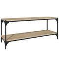 vidaXL TV skrinka dub sonoma 100x33x41 cm spracované drevo a oceľ