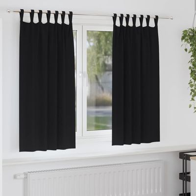 vidaXL Záclony na zatemnenie s krúžkami 2 pcs Čierna 175 x 140 cm