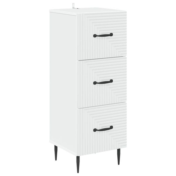 vidaXL Zásuvkový kabinet Biela 33 x 34,5 x 89,5 cm Kompozitné drevo