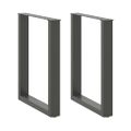 vidaXL Nohy k jedálenskému stolu v tvare U, 2 ks, antracitové, 60 x (72-73) cm, oceľ