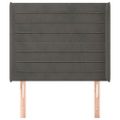 vidaXL Čelo postele so záhybmi tmavosivé 83x16x118/128 cm zamat