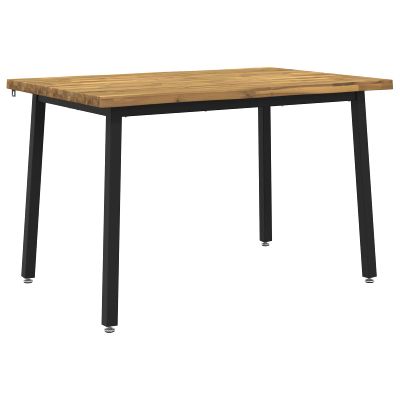 vidaXL 120 x 70 x 75 cm Pevné akáciové drevo Biela a čierna