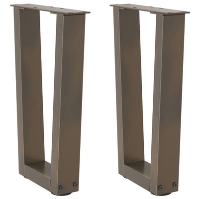 vidaXL Nohy konferenčného stolíka v tvare V, 2 ks, prírodná oceľ, 38 x (42-43,3) cm, oceľ