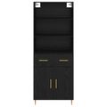 vidaXL Highboard Čierny dub 69,5 x 34 x 180 cm Kompozitné drevo
