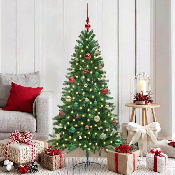 vidaXL Vianočný stromček s 150 LED-i so stojanom Zelená 150 cm PE