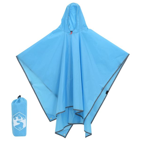 vidaXL Pončo do dažďa s kapucňou dizajn 2 v 1 modré 223x145 cm