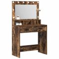 vidaXL Toaletný stolík Dymová dub 79 x 41 x 135 cm Kompozitné drevo