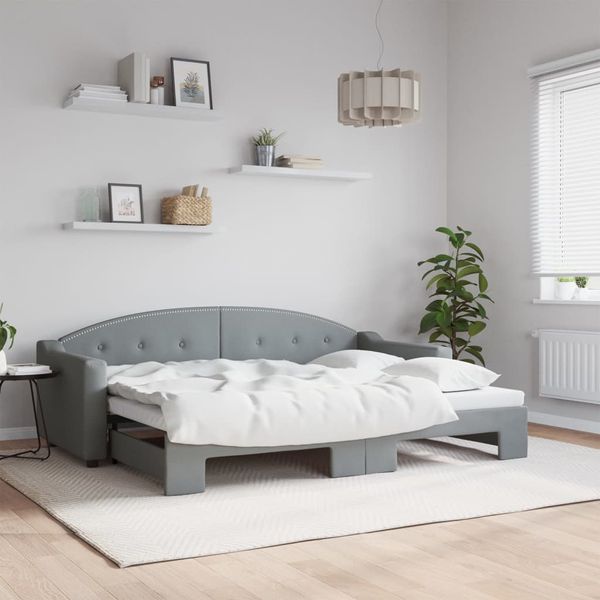 vidaXL Denná posteľ s rozkladacou posteľou bledosivá 80x200 cm látka