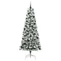 vidaXL Umelý Sklápací Vianočný Stromček 300 LED Zelená a biela 240 cm