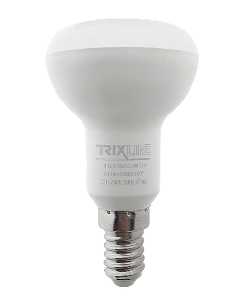 LED žiarovka Trixline 6,5W 611lm E14 R50 studená biela