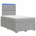 vidaXL LED boxspring posteľ s matracom Svetlosivá 120 x 190 cm Látka
