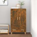 vidaXL Vysoká skrinka dymový dub 70x31x115 cm spracované drevo
