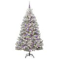 vidaXL Umelý Sklápací Vianočný Stromček 300 LED Zelená a biela 180 cm