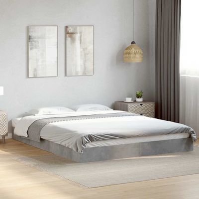 vidaXL Posteľný rám betónový sivý 150x200 cm kompozitné drevo
