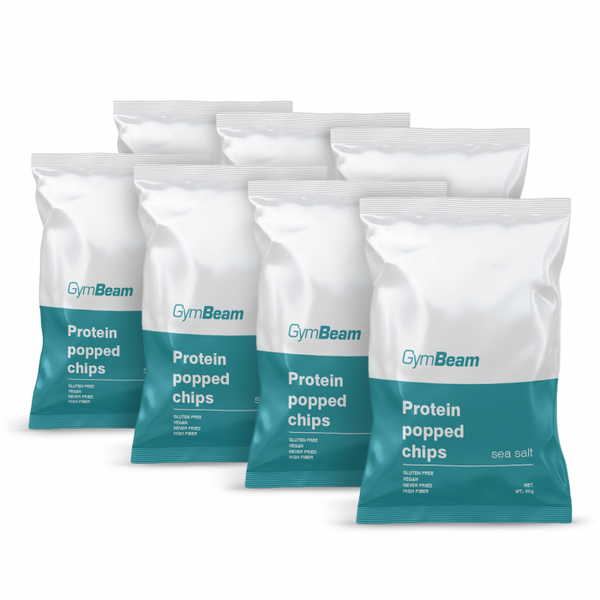 Proteínové chipsy - GymBeam, morská soľ, 7 x 40 g