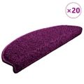 vidaXL Schodové rohože 20 ks 65x21x4 cm fialové polkruhové veľké