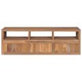 vidaXL TV stolík z teakového dreva s prírodným zakončením 120x30x40 cm