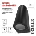 LED záhradné stienne svetlo EMOS ZGF020P , 8,8 x 6,7 x 15,3 cm, 2 x GU10, 35 W