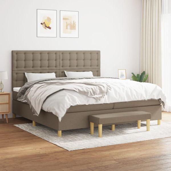 vidaXL Boxspring posteľ s matracom sivohnedý 200x200 cm látka
