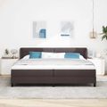 vidaXL Posteľ s pružinovým rámom Tmavohnedá 200 x 200 cm látka