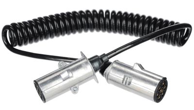 Propojovací spirálový kabel 7pin typ N TRAILER CABLE 13, kovová zástrčka, 24V, 3,5m SIXTOL
