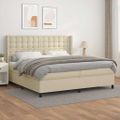 vidaXL Boxspring posteľ s matracom krémová 200x200 cm umelá koža
