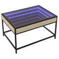 vidaXL Konferenčný stolík s nekonečnými LED dub sonoma 70x50x41 cm