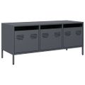 vidaXL TV skrinka antracit 101,5x39x43,5 cm oceľ valcovaná za studena
