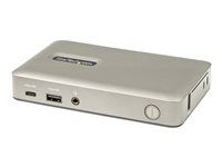Startech USB C Dock, USB-C na DisplayPort 4K 30Hz alebo VGA, Mini USB-C Docking Station pre notebook s 65W Power Delivery Pass-Through nabíjaním, 4-portový USB 3.1 Gen 1 Hub, GbE - Univerzálny USB Type C replikátor portov (DKM30CHDPDUE) - Dokovacia stanica - USB-C 3.2 Gen 1 - VGA, DP - 1GbE - kompatibilný s TAA - Veľká Británia, Európa