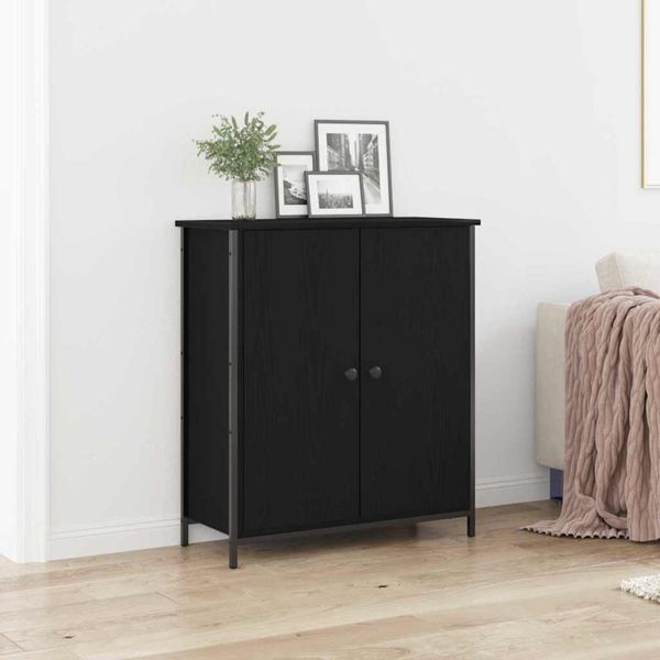 vidaXL Servírovacia skriňa Čierny dub 70 x 30 x 80 cm Kompozitné drevo