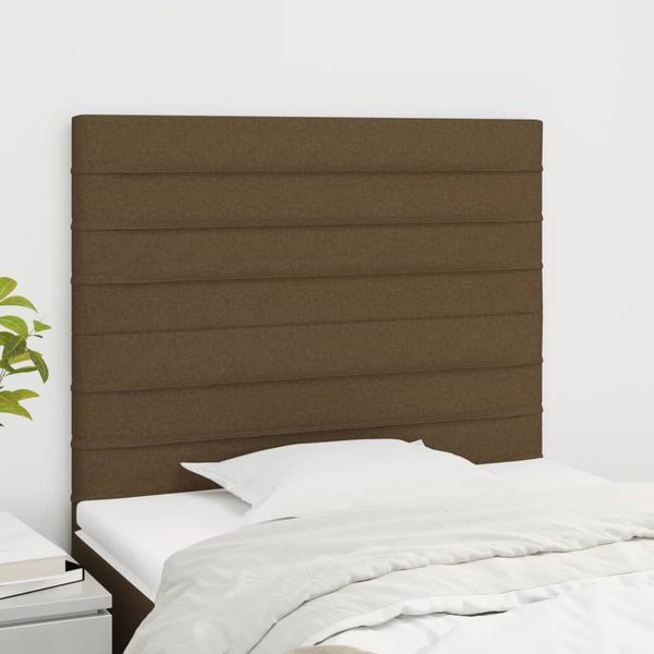 vidaXL Čelo postele tmavohnedé 90x5x118/128 cm látkové