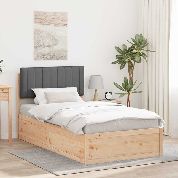 vidaXL Rám postele s čalúneným čelom Tmavo šedá 100 x 200 cm