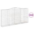 vidaXL Oblúkový gabionový kôš 10ks 400x50x200/220cm pozinkované železo